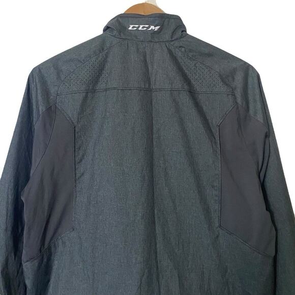 CCM Hockey Jacket Windbreaker Mens Large Tactical Cool Tigers Full Zip Gray - Picture 8 of 11